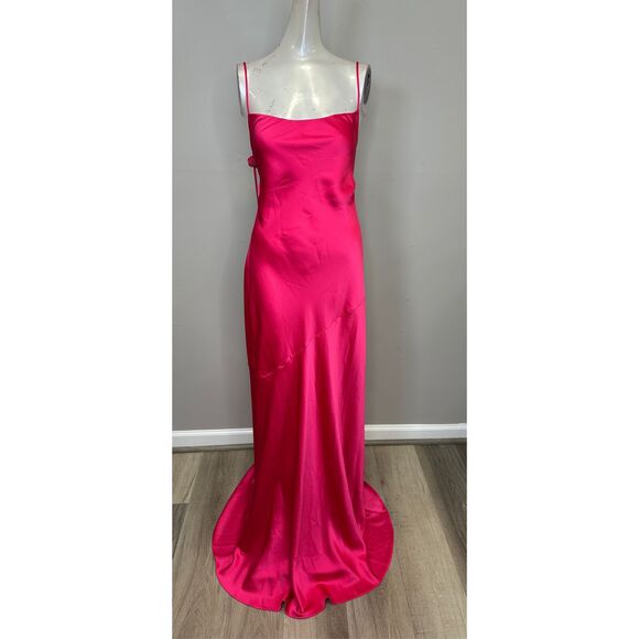 Ramy Brook Hansel Cowl Neck Sleeveless Gown in Hot Pink Size 12 $625 - Picture 4 of 13